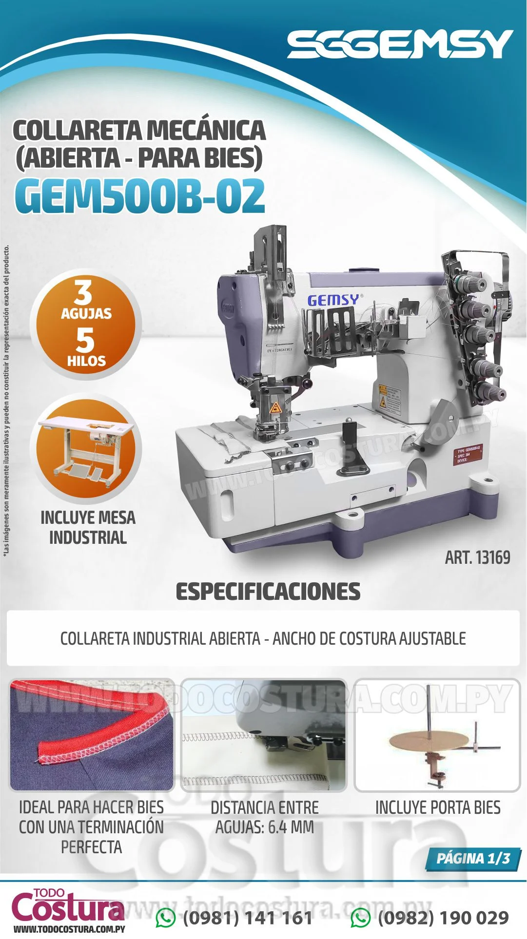 COLLARETA (MECANICA - ABIERTA - P/ BIES) GEMSY-GEM500B-02