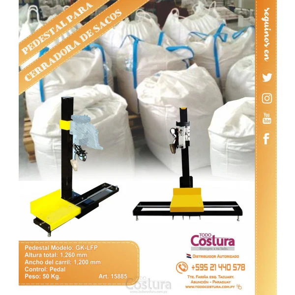 ESTANTE PEDESTAL PORTA MAQUINA COSEDORA DE BOLSA MOD. NP-7A/GK26-1A