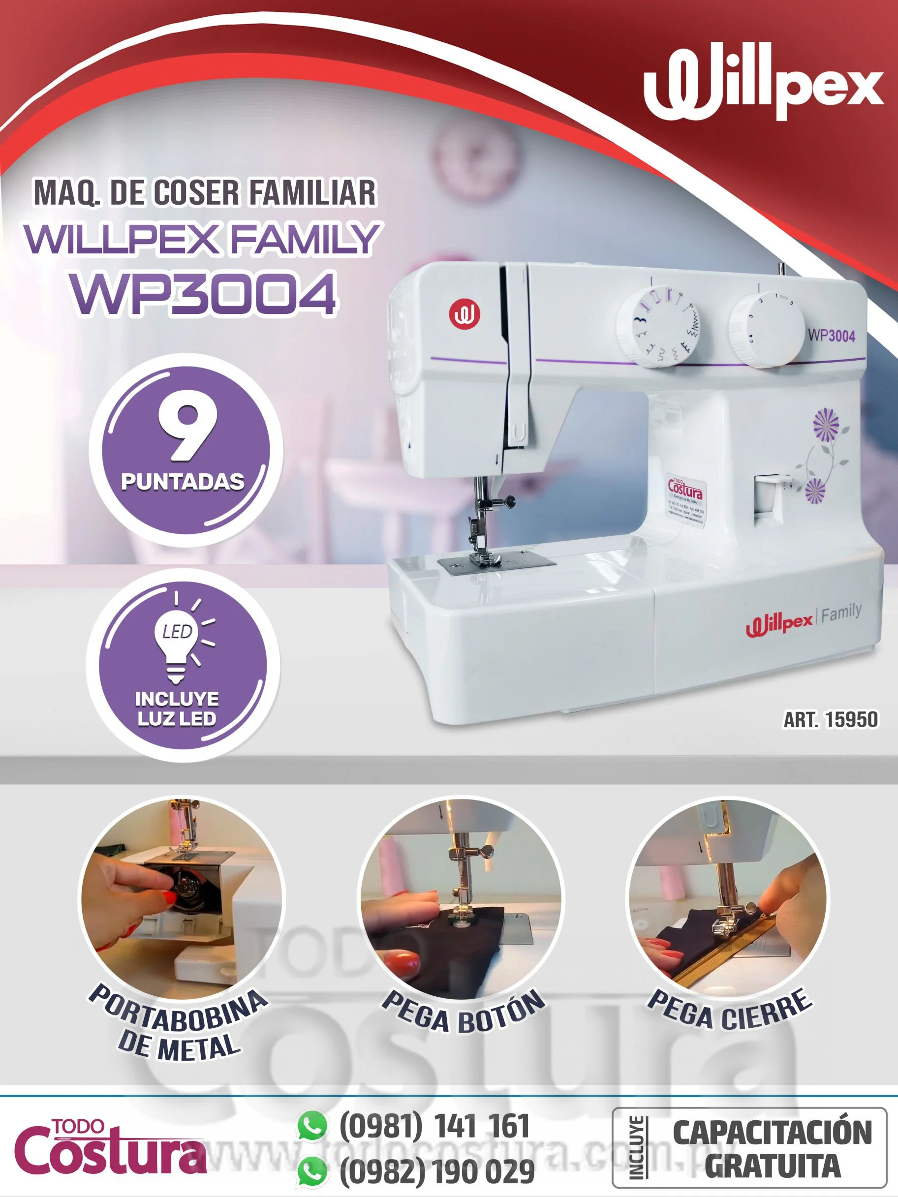 MAQ. DE COSER FAMILIAR WILLPEX FAMILY WP3004
