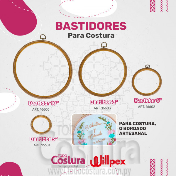 BASTIDOR 3 PULG. PARA COSTURA (MADERA)