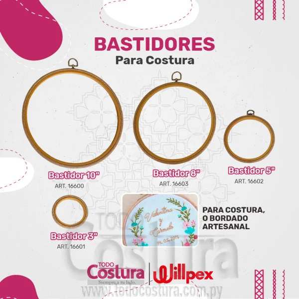 BASTIDOR 8 PULG. PARA COSTURA (MADERA)