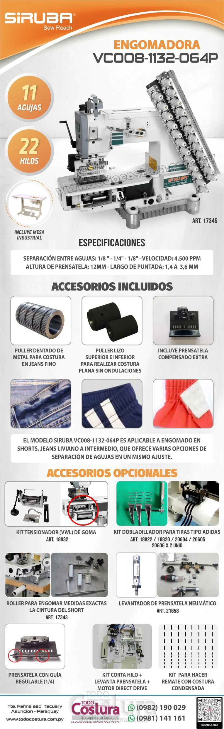ENGOMADORA (11 AGUJAS - NORMAL) SIRUBA VC008-1132-064P