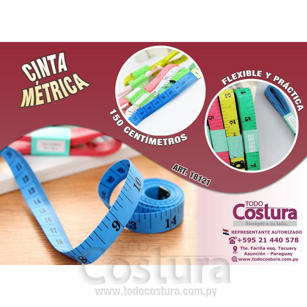 CINTA METRICA MODISTA 150cm - TELAS TRICOTELA