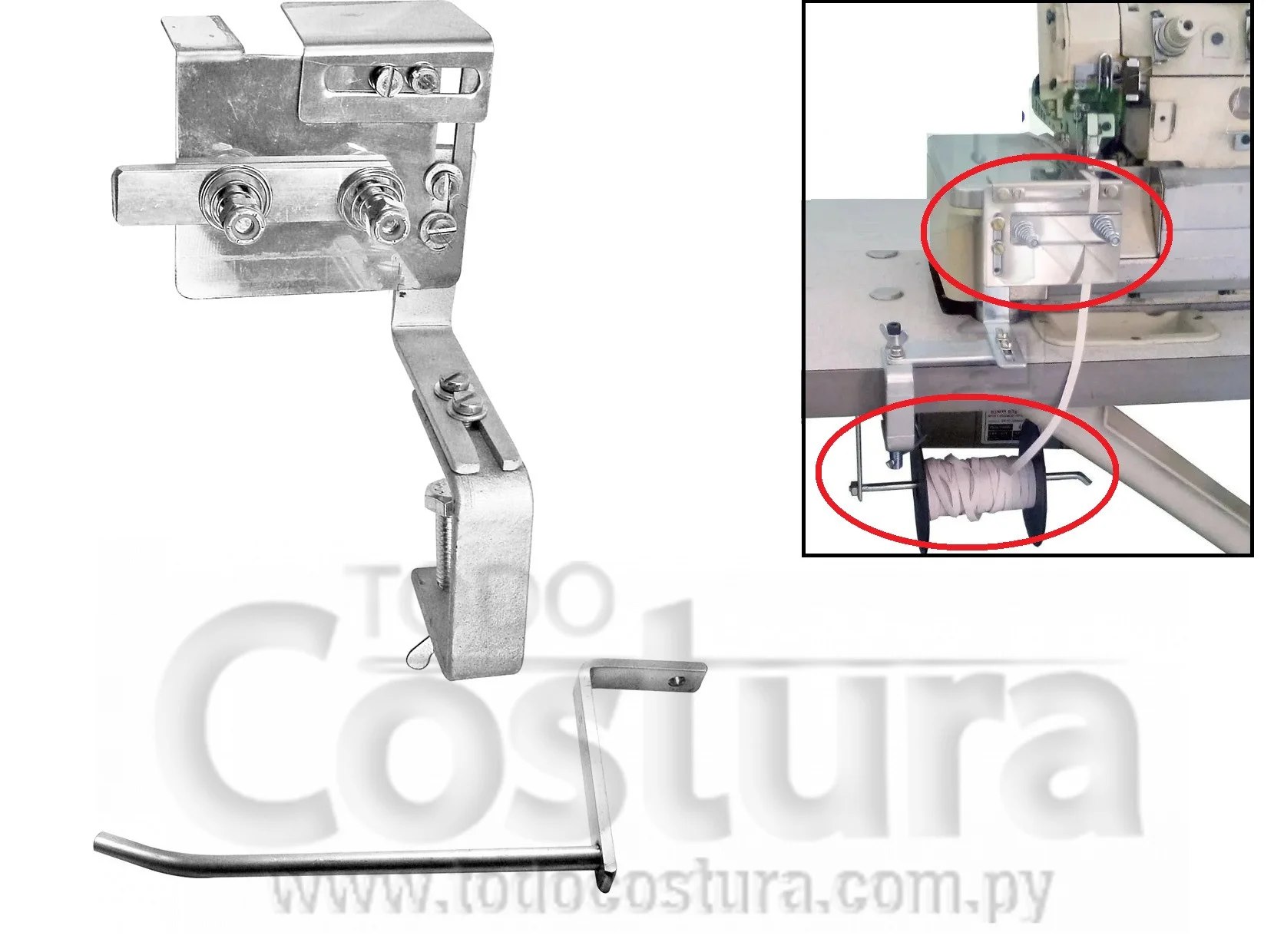 GUIADOR P/ ELASTICO INFERIOR (CON SOPORTE) OVERLOCK WILLPEX G3 / SIRUBA 700F