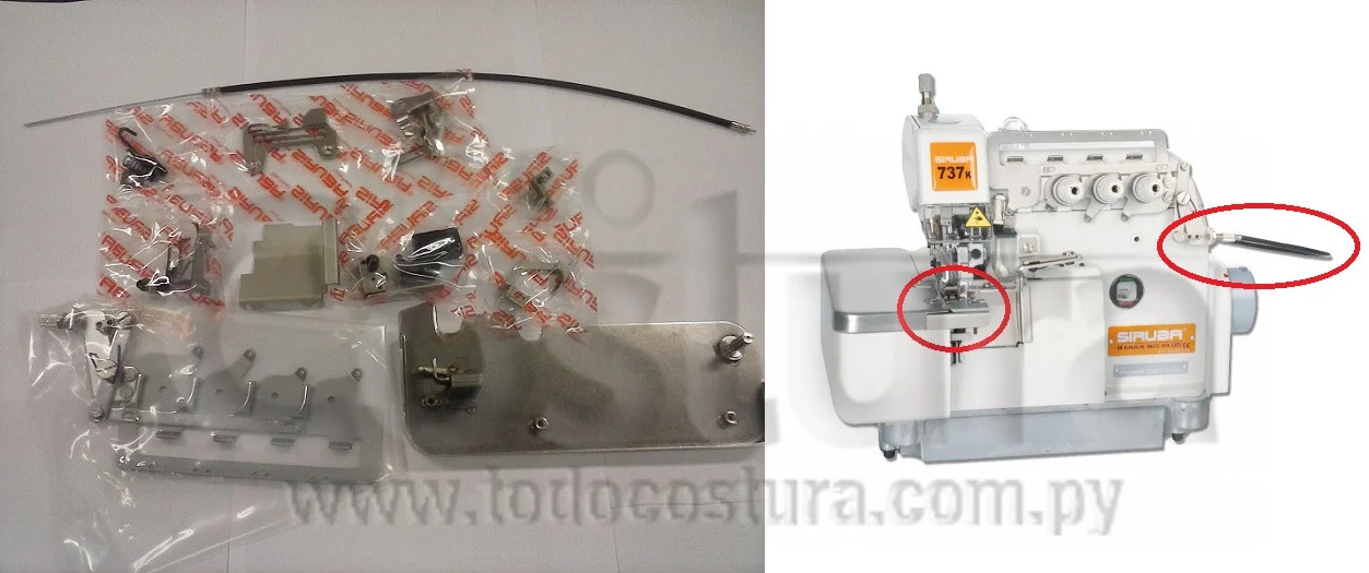 KIT PARA ATRAQUE (3 HILOS) OVERLOCK SIRUBA 737K-504M2-04/BK