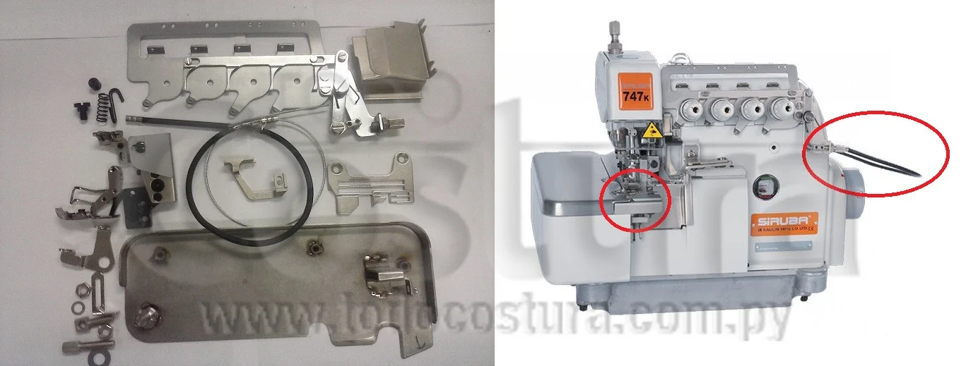 KIT PARA ATRAQUE (4 HILOS) OVERLOCK SIRUBA 747K-514M5-23/BK