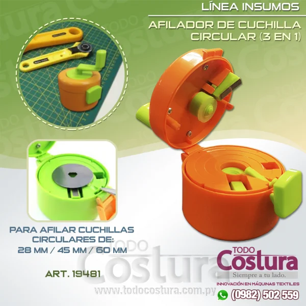AFILADOR DE CUCHILLA DE CUTTER CIRCULAR (3 EN 1)