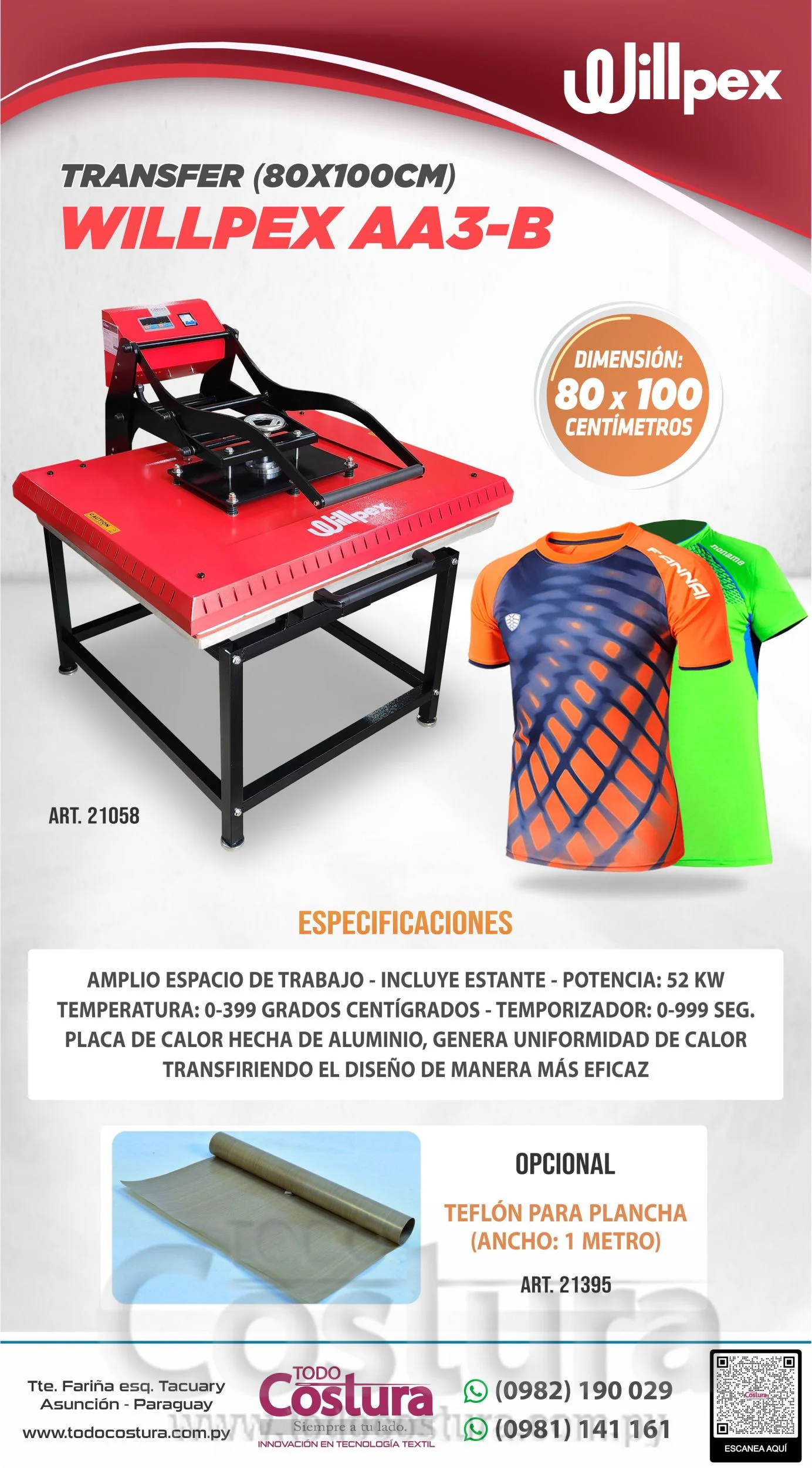 TRANSFER (80X100 CM) WILLPEX AA3-B (CON ESTANTE)
