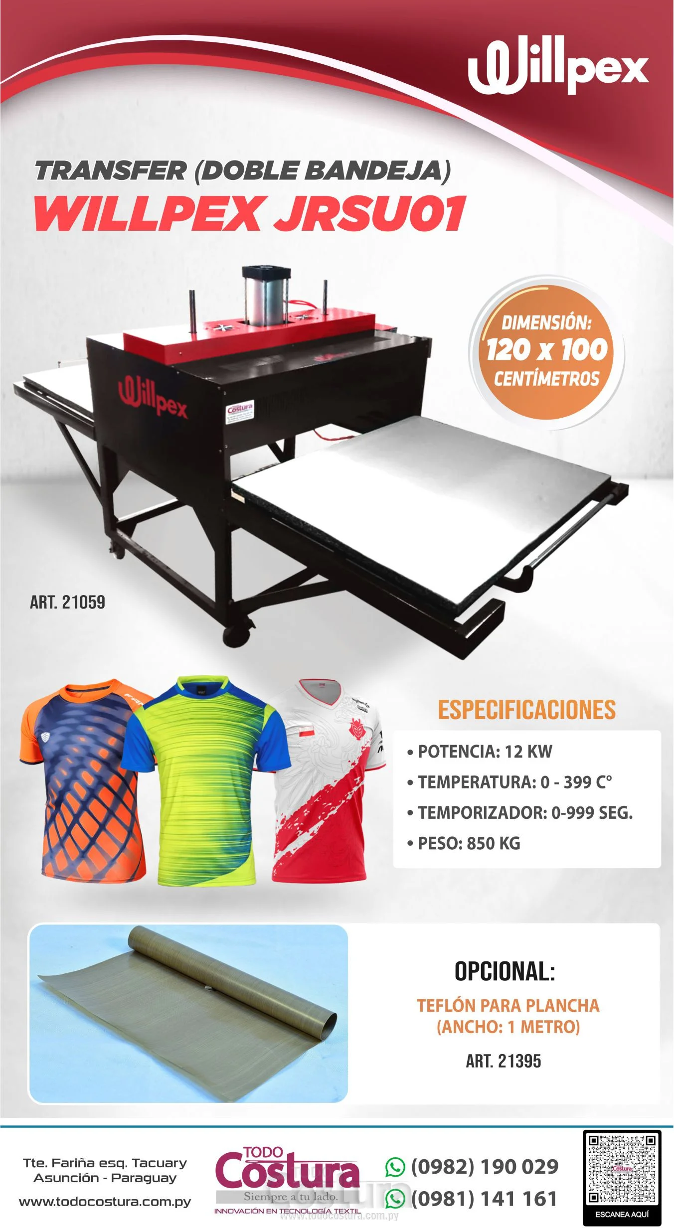 TRANSFER NEUMATICA (DOBLE BANDEJA - 120X100 CM) WILLPEX JRSU01