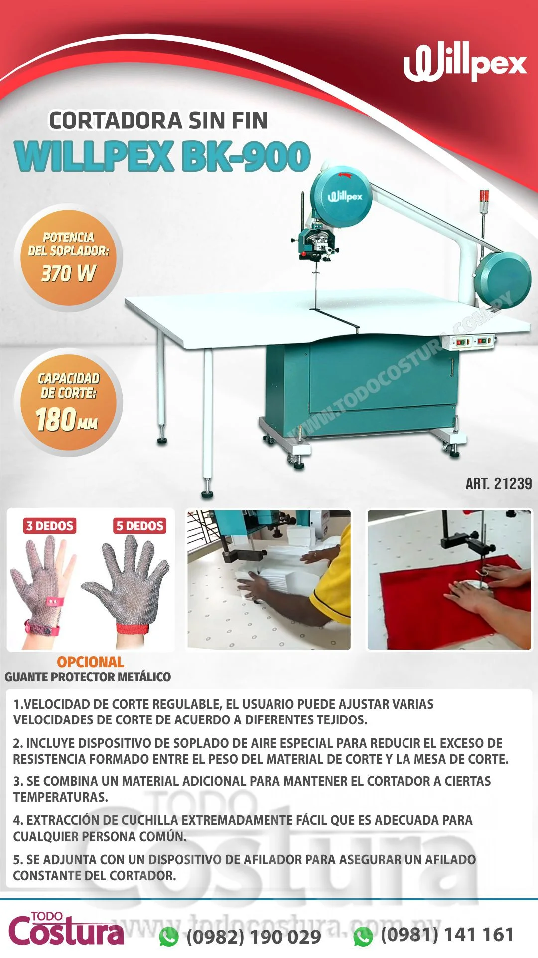 CORTADORA SIN FIN WILLPEX BK-900