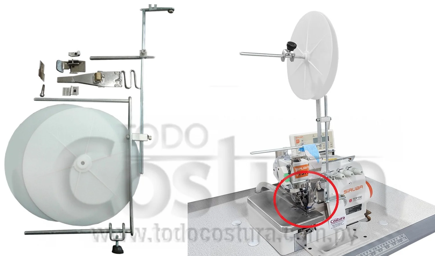 DOBLADILLADOR 30MM PARA PEGAR CUELLO POLO OVERLOCK SIRUBA 757K-516M2-35