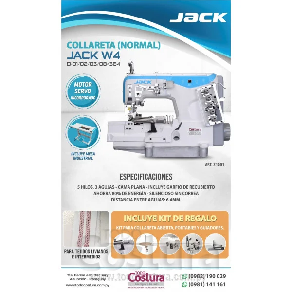 COLLARETA (NORMAL) JACK W4-D-01/02/03/08×364/F/H (MOTOR INCORPORADO)