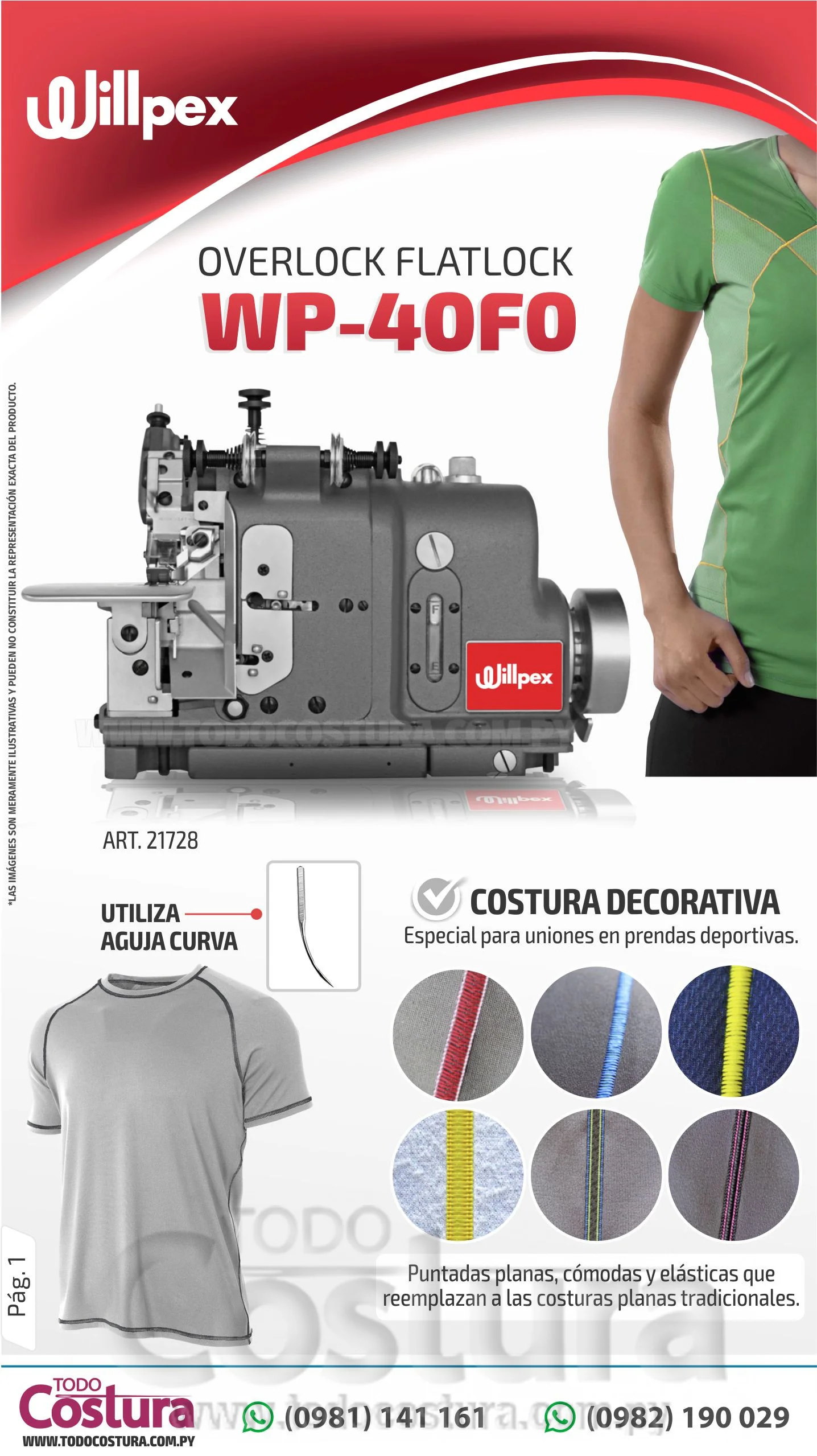 OVERLOCK FLATLOCK INDUSTRIAL (4 HILOS) WILLPEX WP-40F0