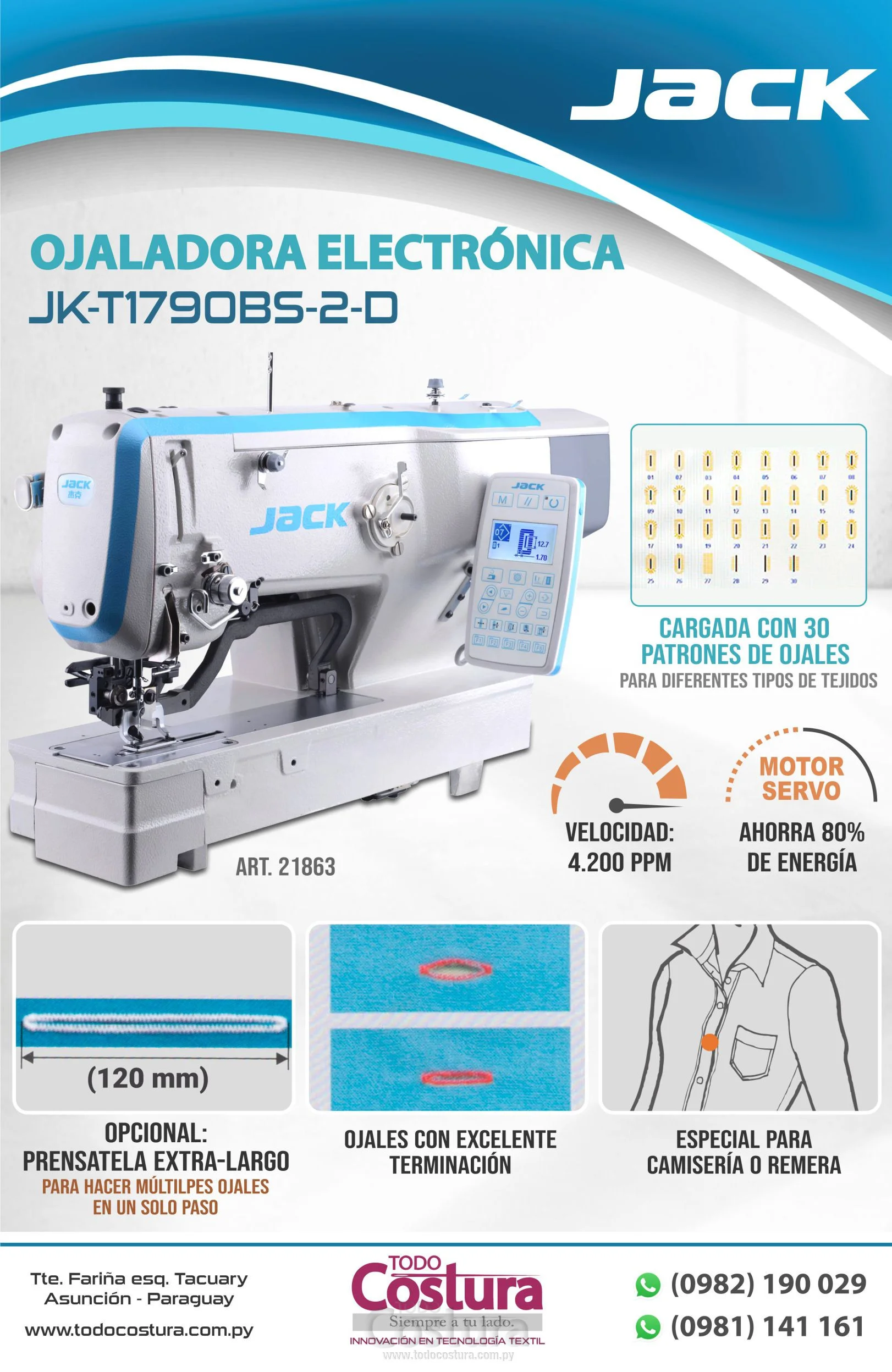 OJALADORA ELECTRONICA JACK JK-T1790GS-2-D