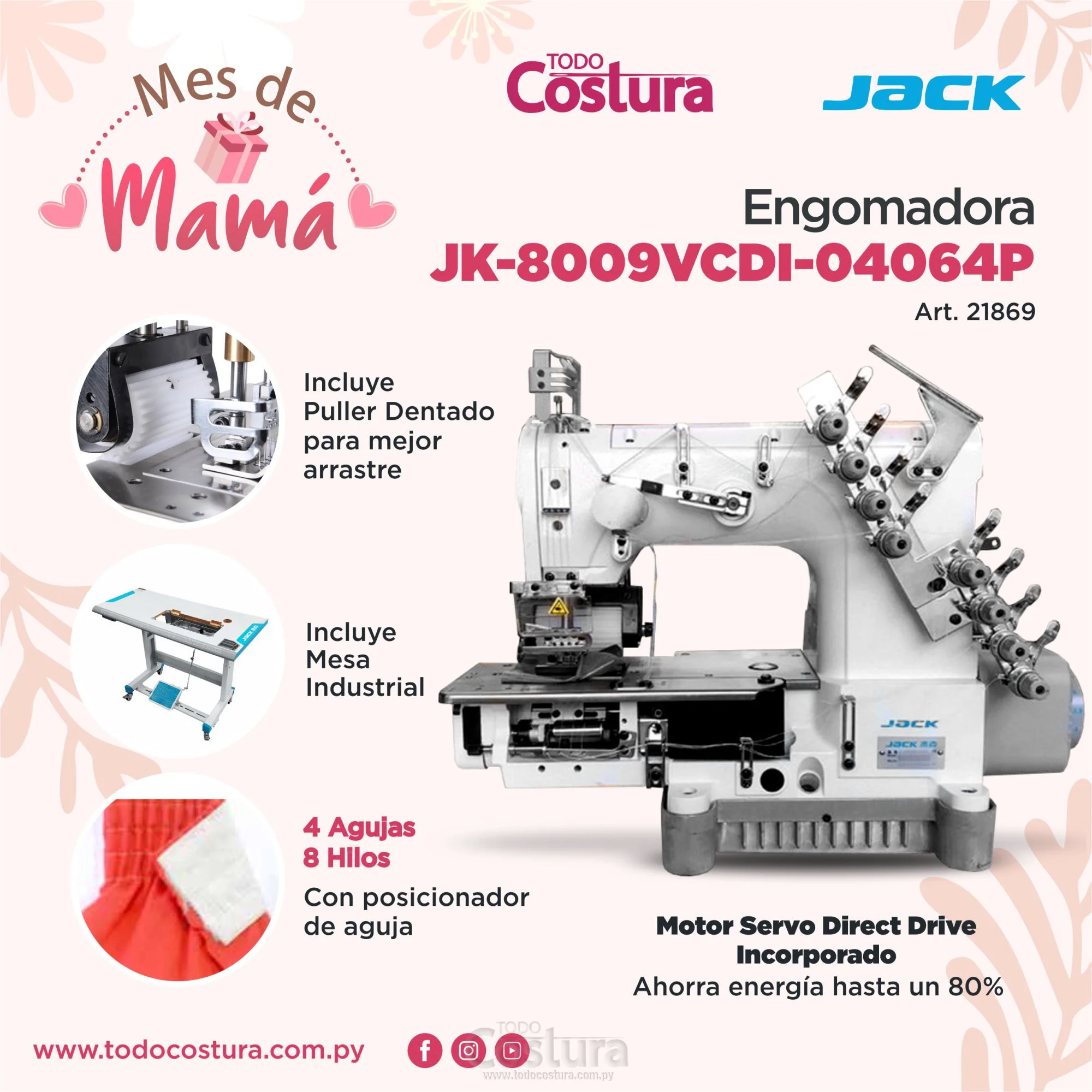 ENGOMADORA (4 AGUJAS) JACK JK-8009VCDI-04064P