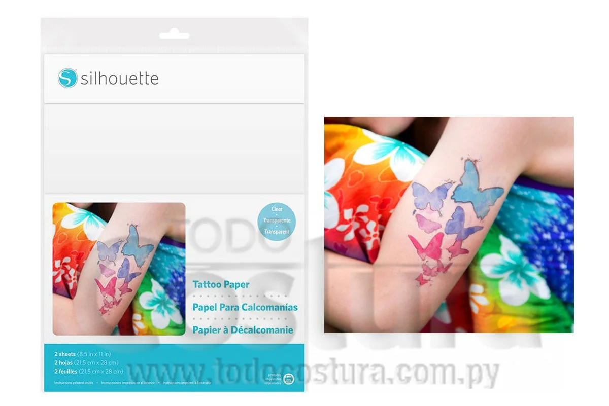 PAPEL STICKER P/ TATUAJE (21X28CM - 2 UNIDADES)