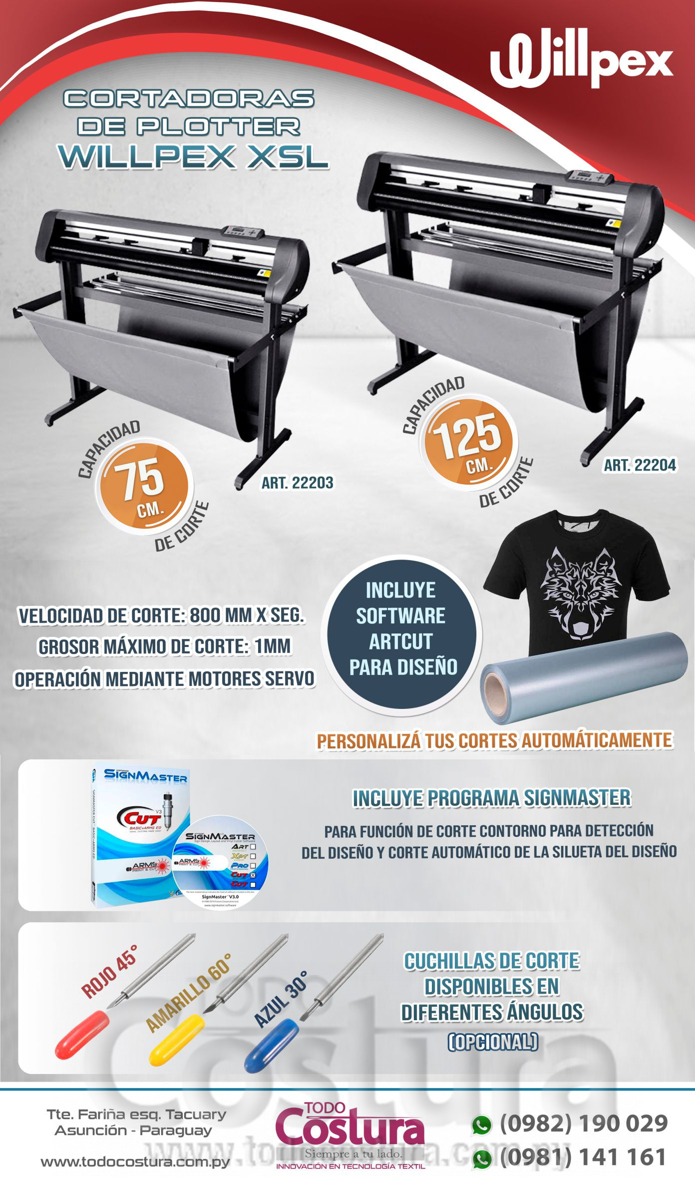 CORTADORA DE PLOTTER (75CM) WILLPEX XSL870