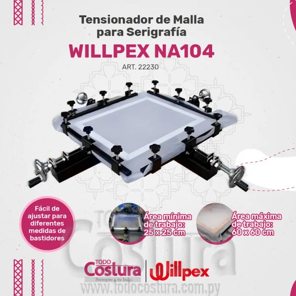 TENSIONADOR DE MALLA DE SERIGRAFIA (24 PULG. X 24 PULG.) WILLPEX NA104