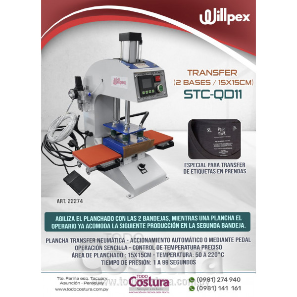 TRANSFER (2 BASES ; 15X15CM) WILLPEX STC-QD11