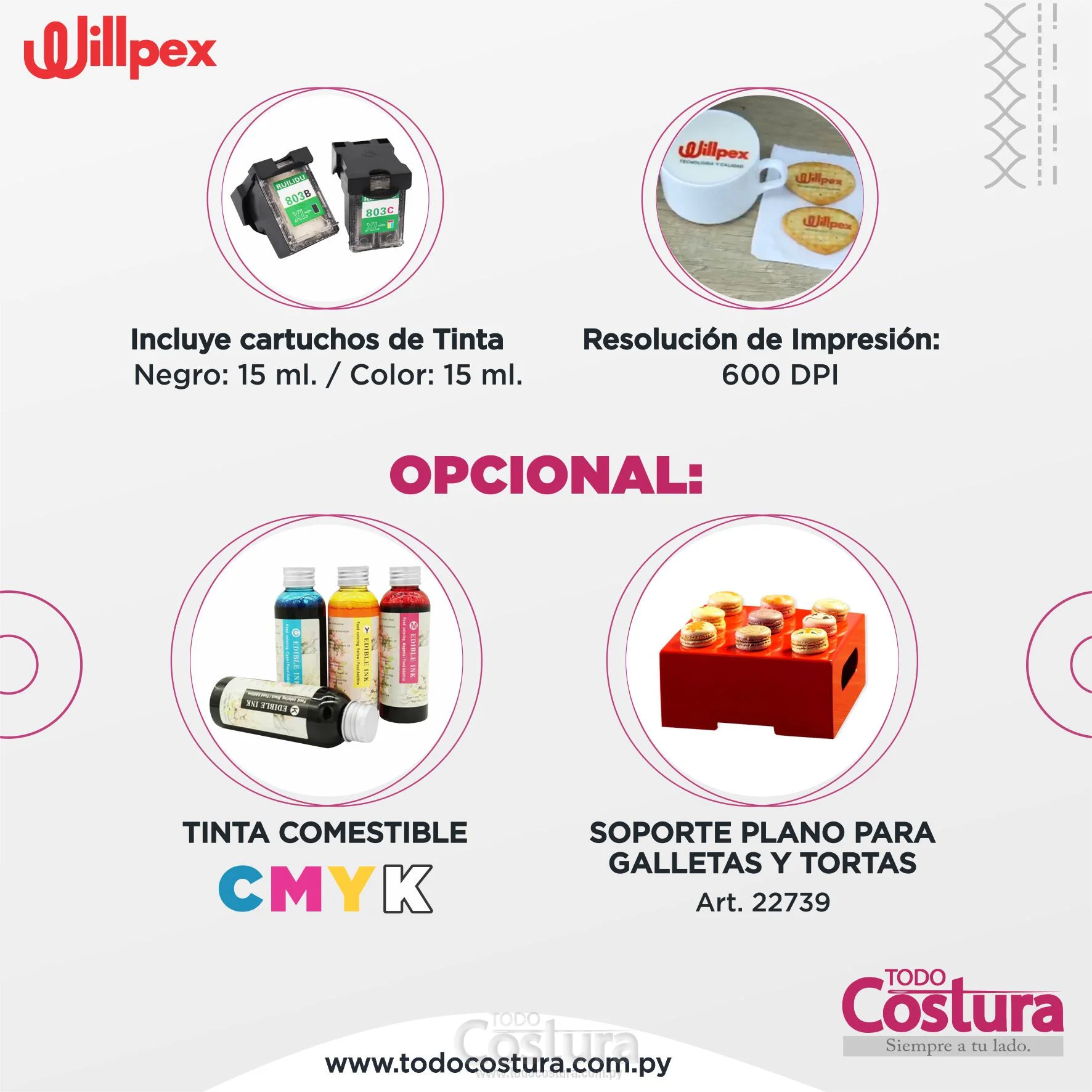 IMPRESORA PARA TORTAS / CAFE (4 ESTACIONES) WILLPEX CSC1-4