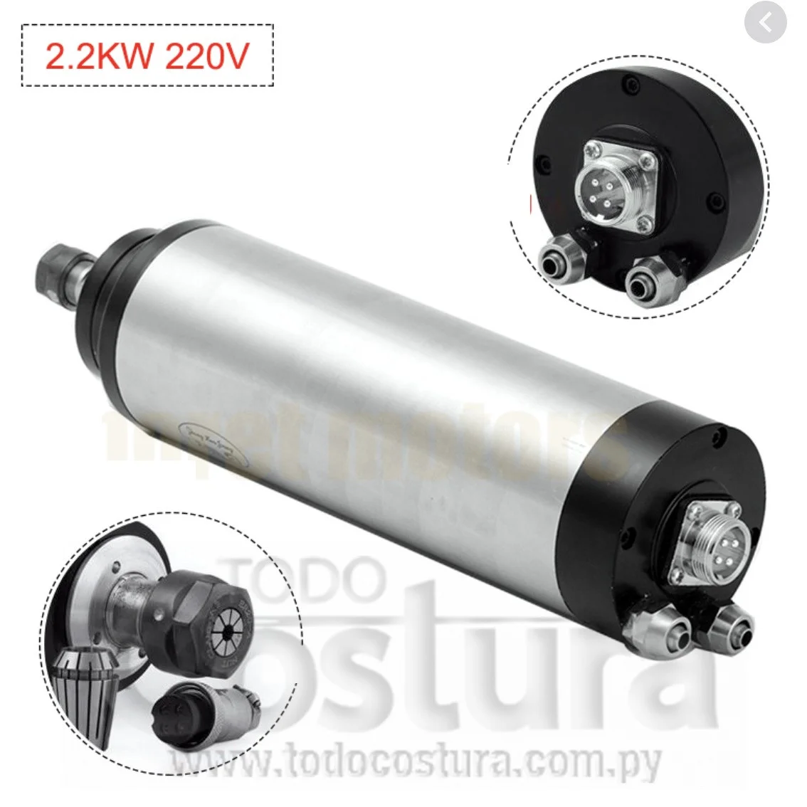 CABEZAL HUSILLO SPINDLE (3,2KW - REFRIGERACION AGUA) GRABADORA ROUTER CNC WILLPEX CNC6090
