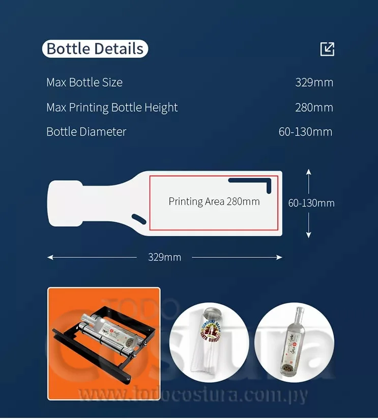 EJE ROTATIVO PARA BOTELLAS IMPRESORA UV WILLPEX A2850 UV