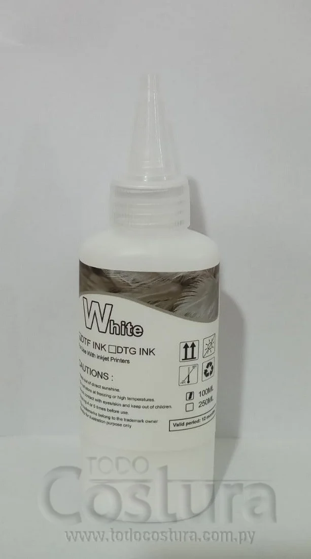 TINTA PIGMENTADA (BLANCO - 100ML) PARA IMPRESORA DTF