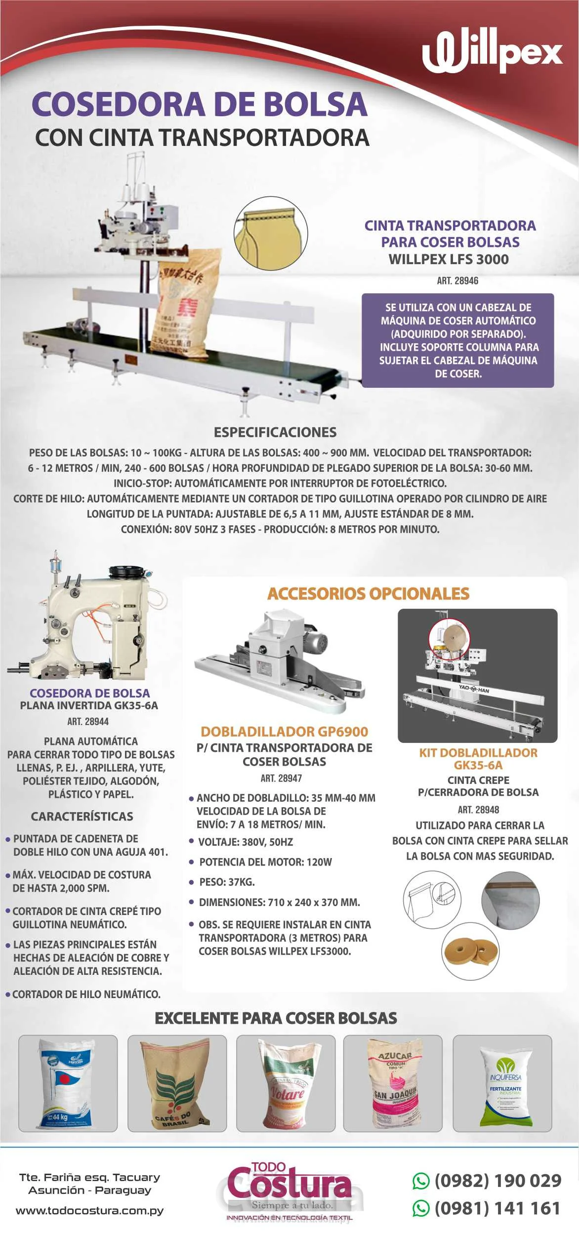 COSEDORA DE BOLSA PLANA INVERTIDA (1 AGUJA) WILLPEX GK35-6A