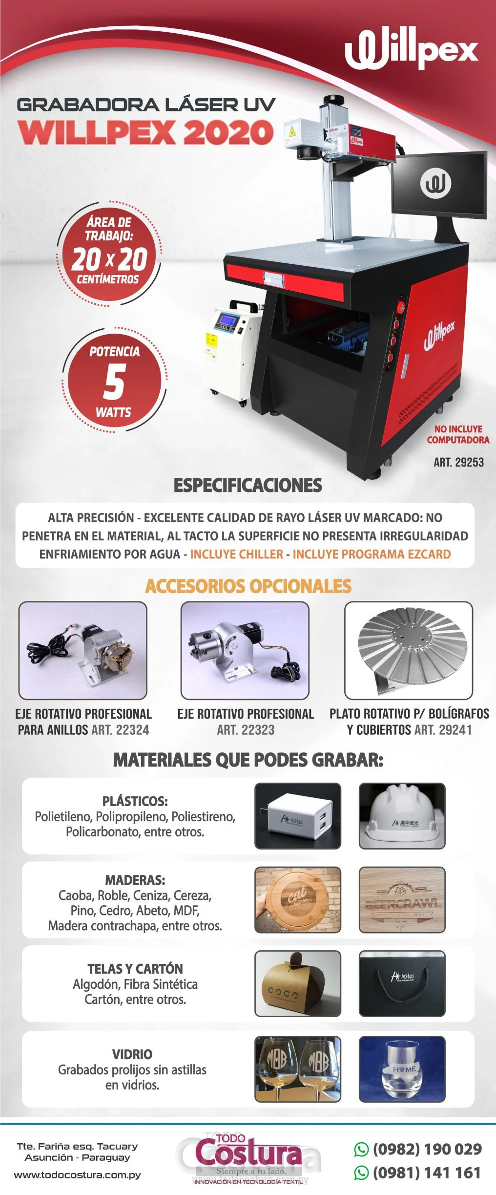 GRABADORA LASER UV (20X20CM - 5W) WILLPEX UV LASER 2020