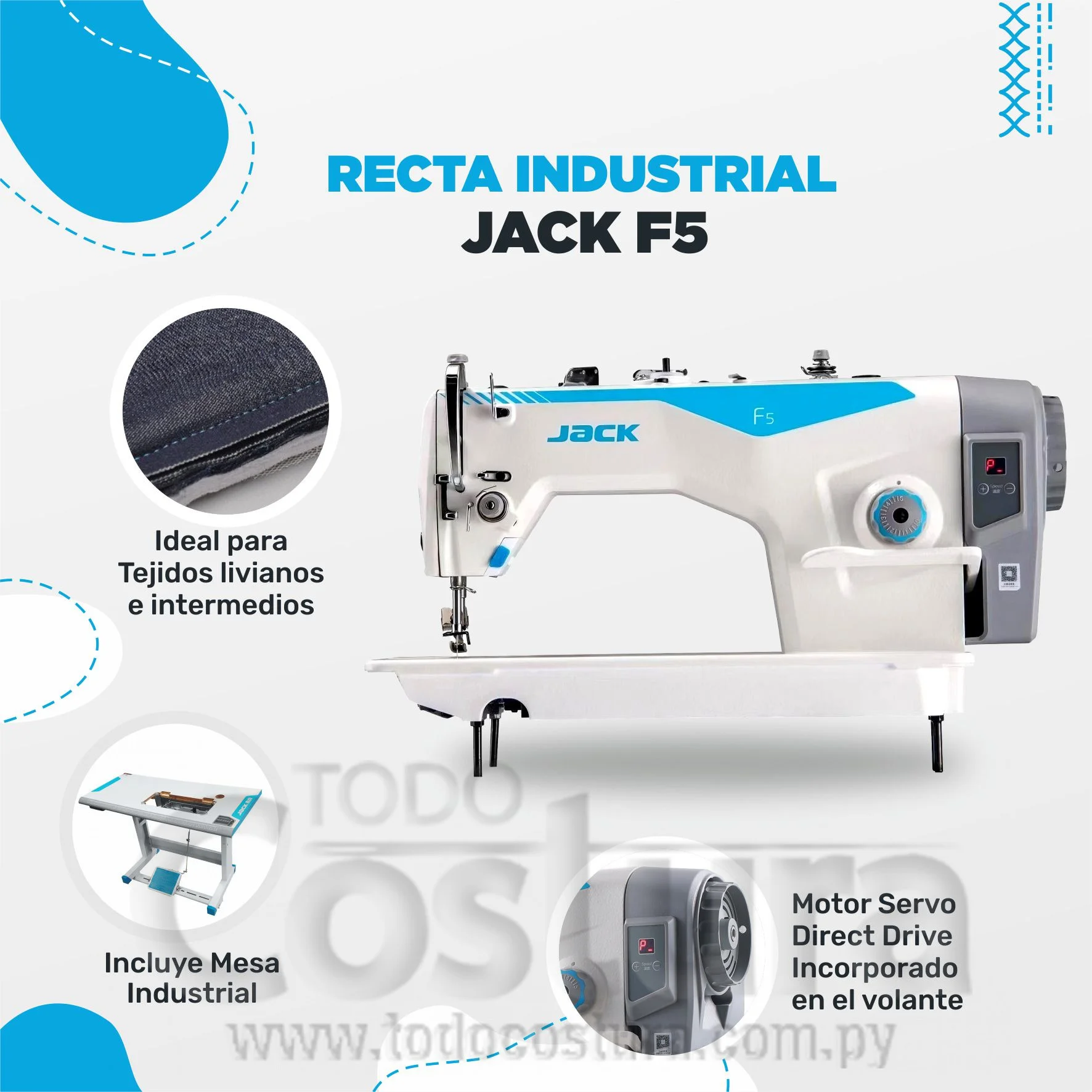 RECTA (LIVIANA) JACK F5 (MOTOR INCORPORADO)