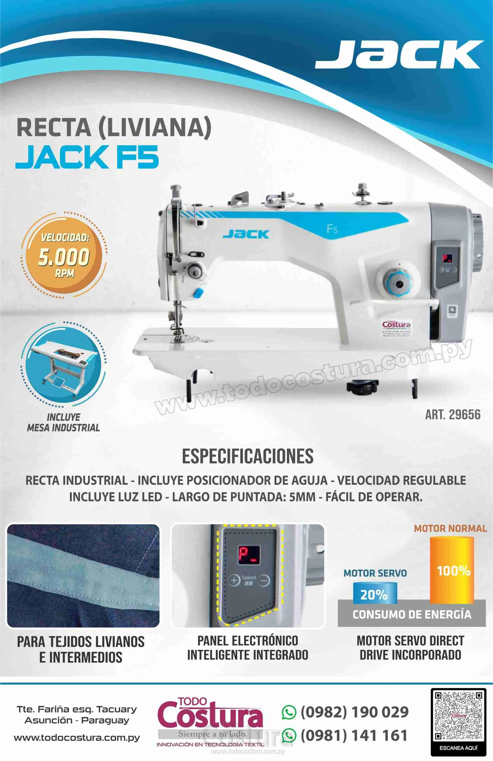 RECTA (LIVIANA) JACK F5 (MOTOR INCORPORADO)