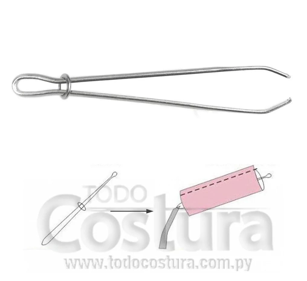 PINZA (PEQUEÑA) PARA INSERTAR CORDON EN SHORT/ BUSOS (4MMX185MM)