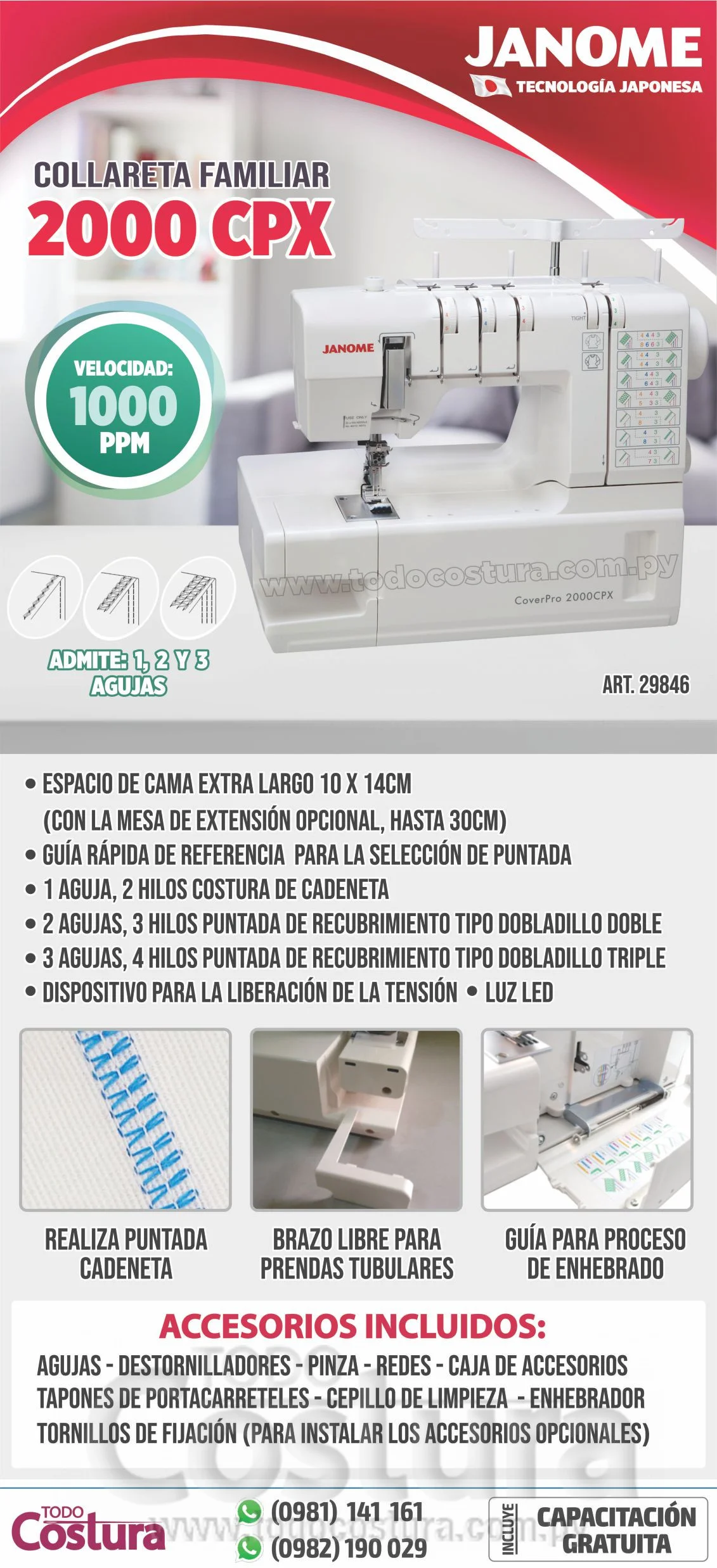 COLLARETA FAMILIAR (4 HILOS) JANOME 2000CPX