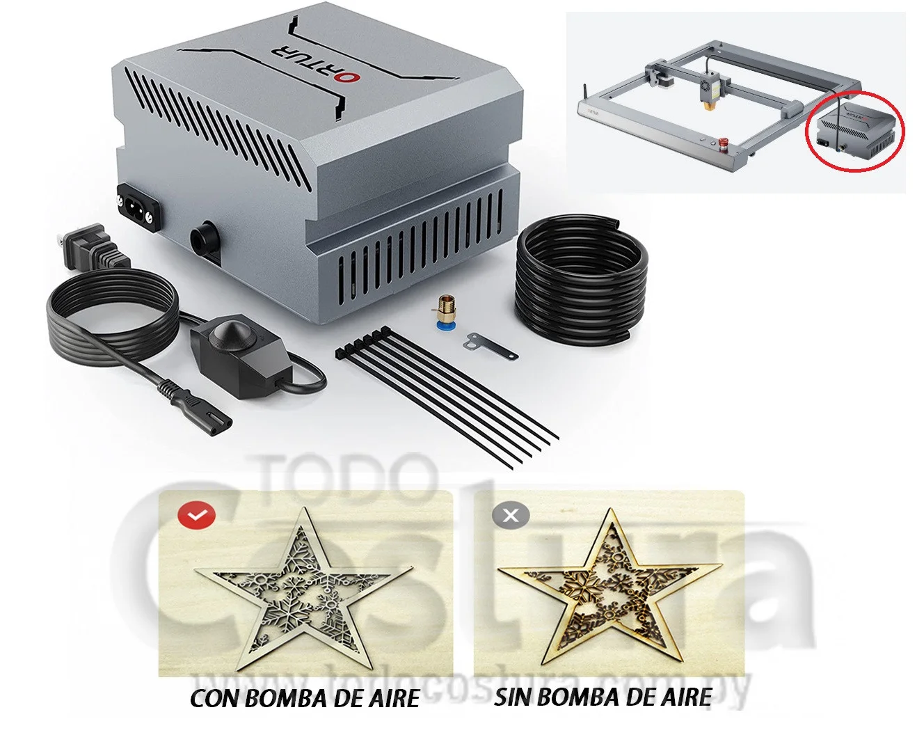 COMPRESOR BOMBA DE AIRE GRABADORA LASER A DIODO WILLPEX OLM3