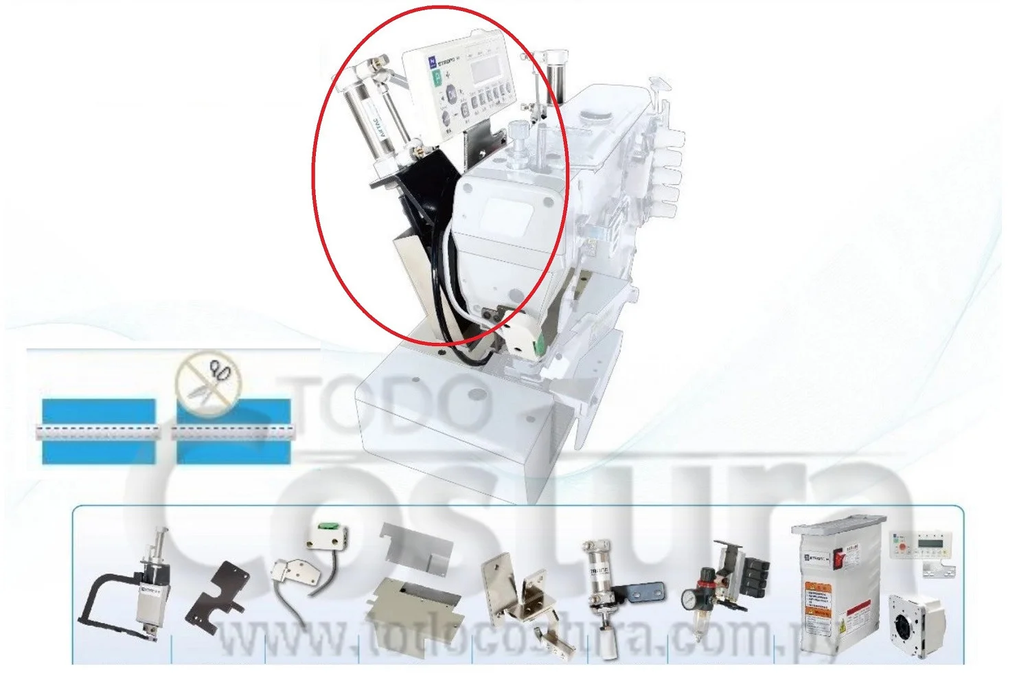 GUILLOTINA DE CORTE (CON SENSOR - NEUMATICO) P/ COLLARETA YAMATO VF2500 (CON MOTOR DIRECT DRIVE)