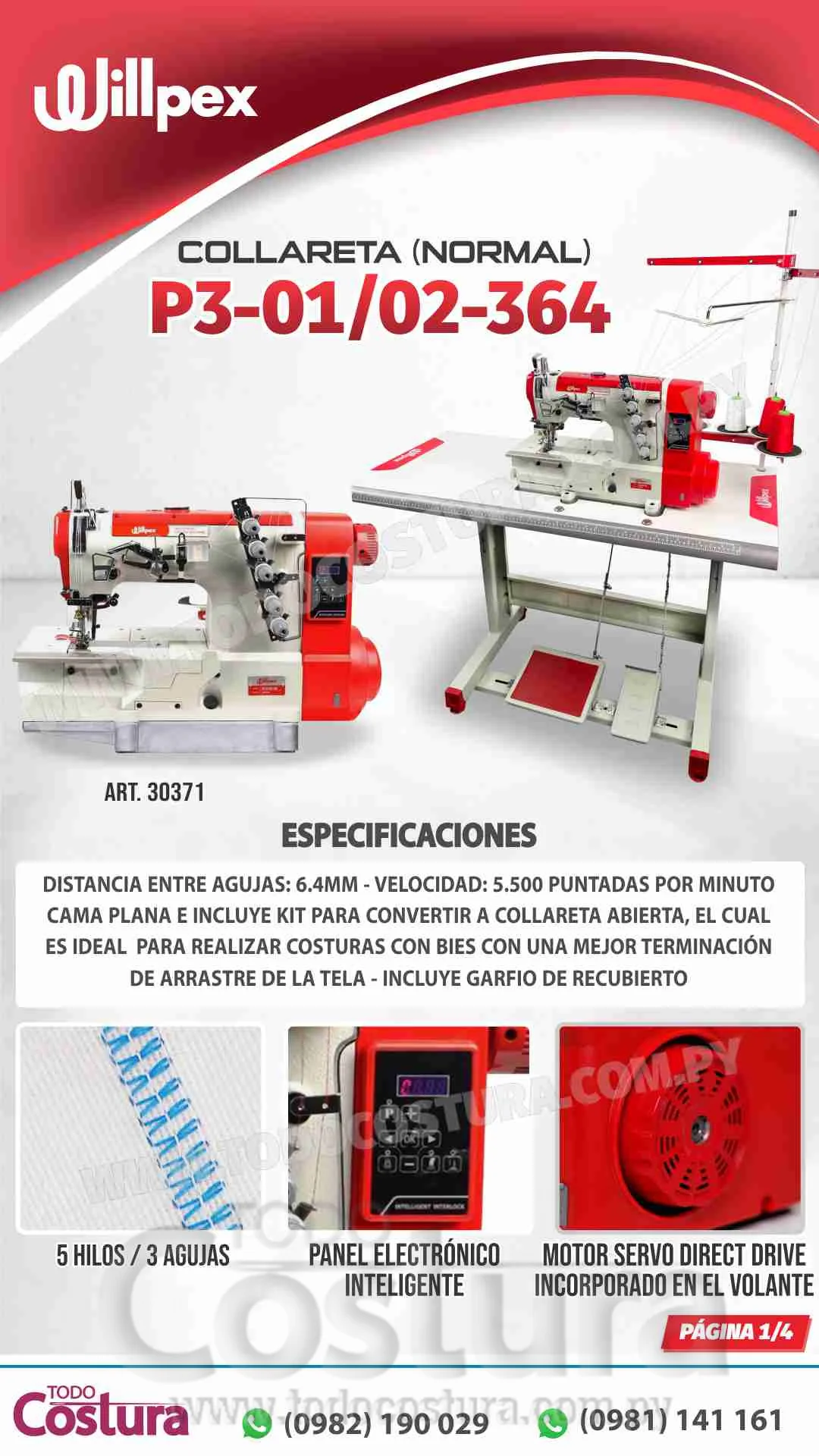 COLLARETA (NORMAL) WILLPEX P3-01/02-364 (MOTOR INCORPORADO)