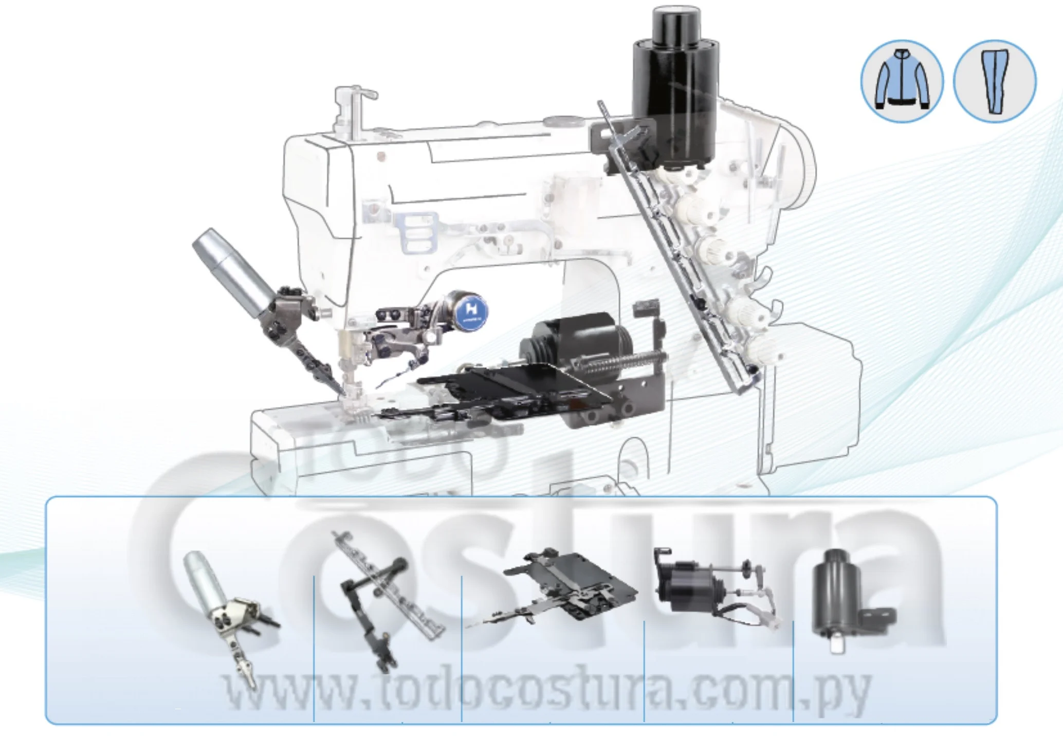 KIT (CORTAHILO - LEV. DE PRENSATELA) P/ COLLARETA PLANA WILLPEX P3 (CON MOTOR DIRECT DRIVE)