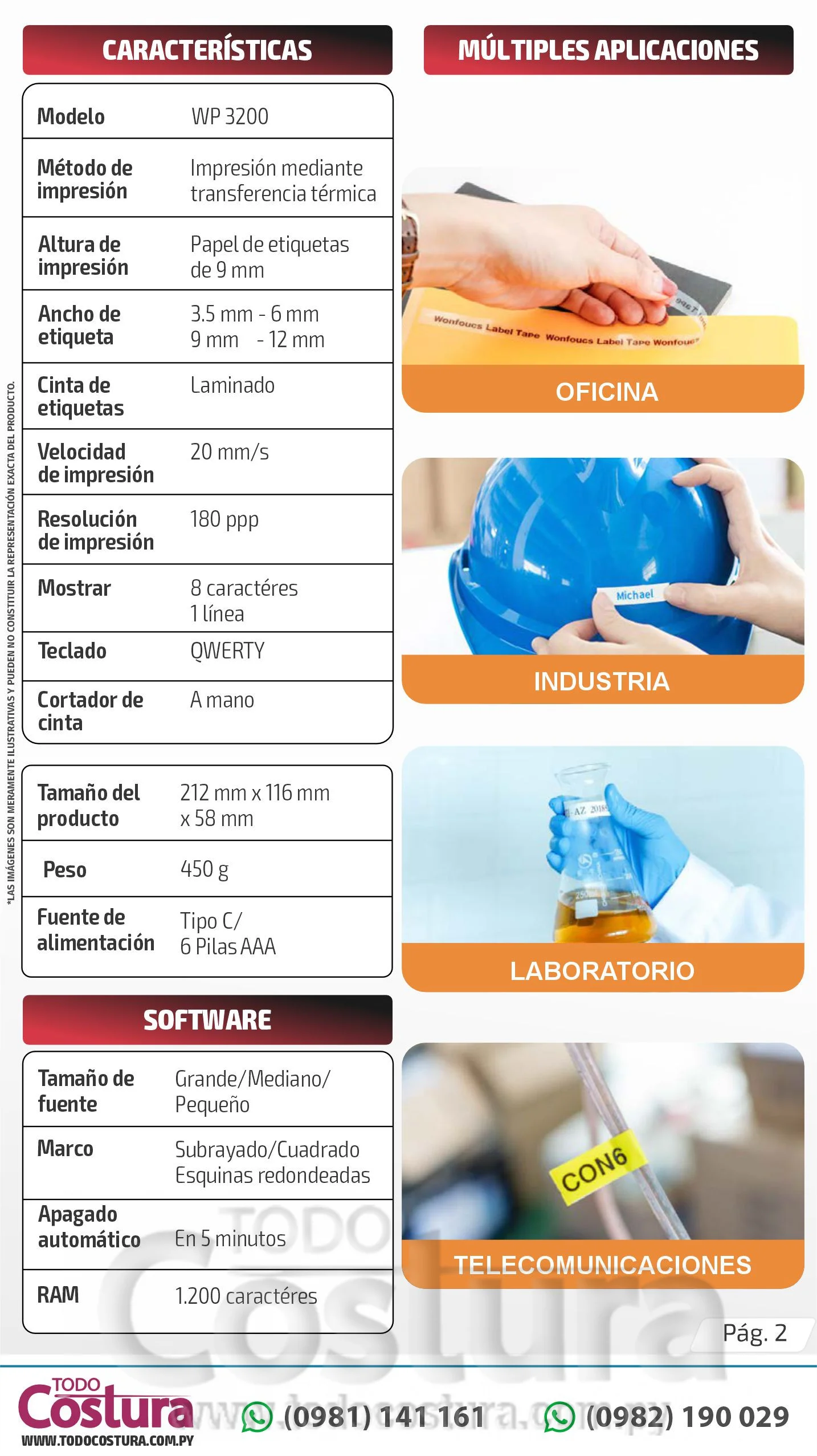 IMPRESORA DE ETIQUETAS PORTATIL WILLPEX WP3200