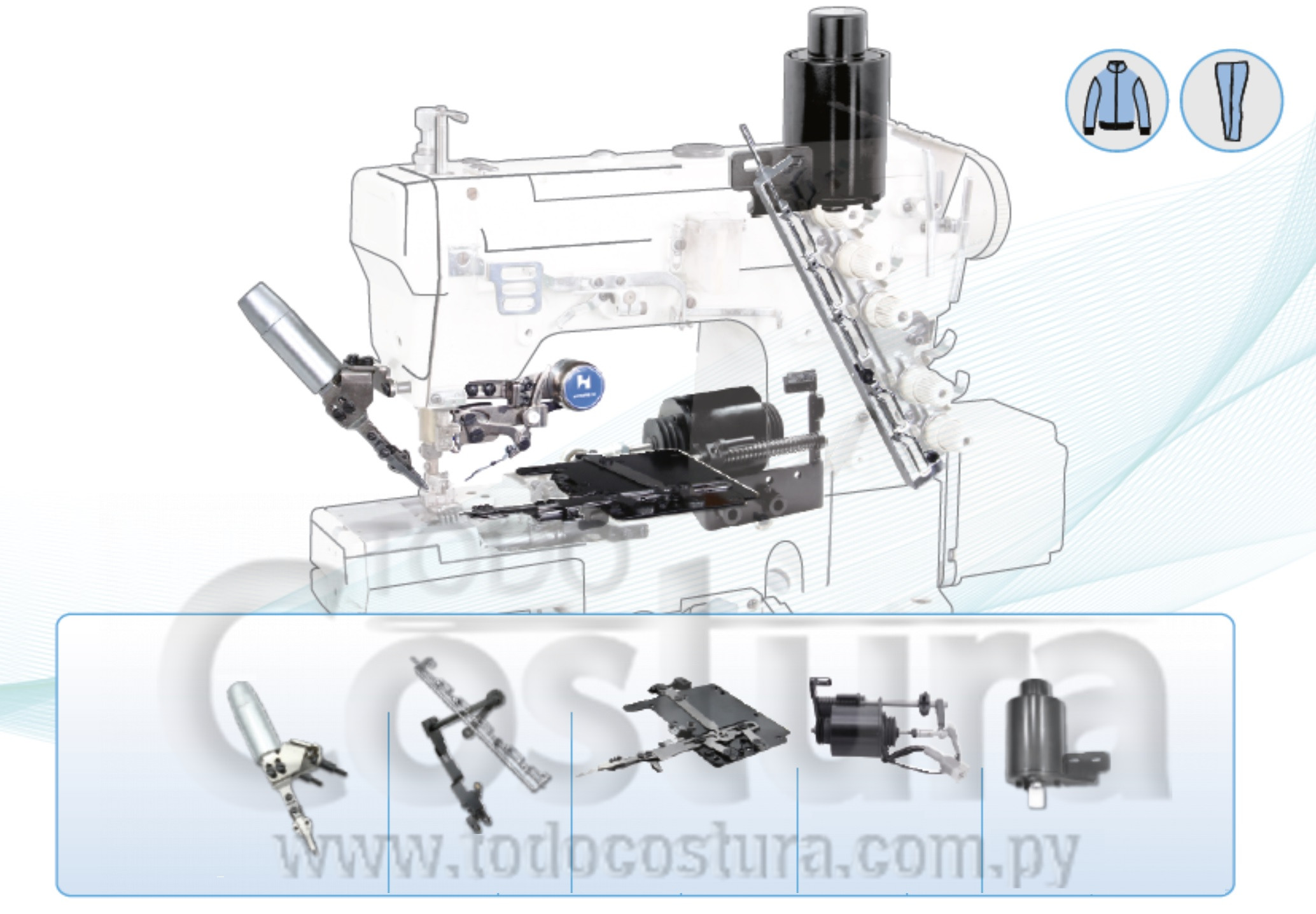 KIT (CORTAHILO - LEV. DE PRENSATELA) P/ COLLARETA PLANA WILLPEX F007K (CON MOTOR DIRECT DRIVE)