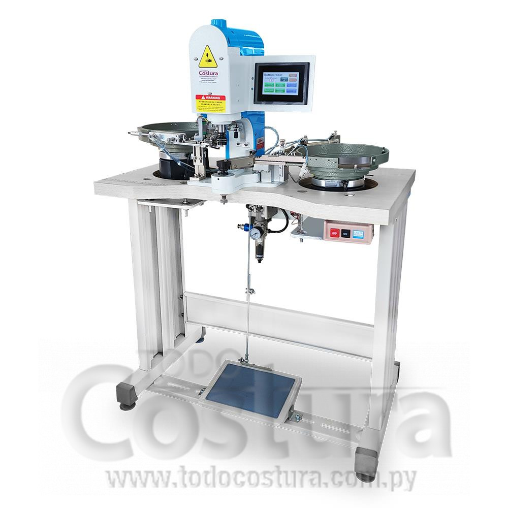 MAQUINA BROCHADORA (AUTOMATICA - PARA BOTON JEANS) WILLPEX WP-9028-J (CON MESA Y ESTANTE)