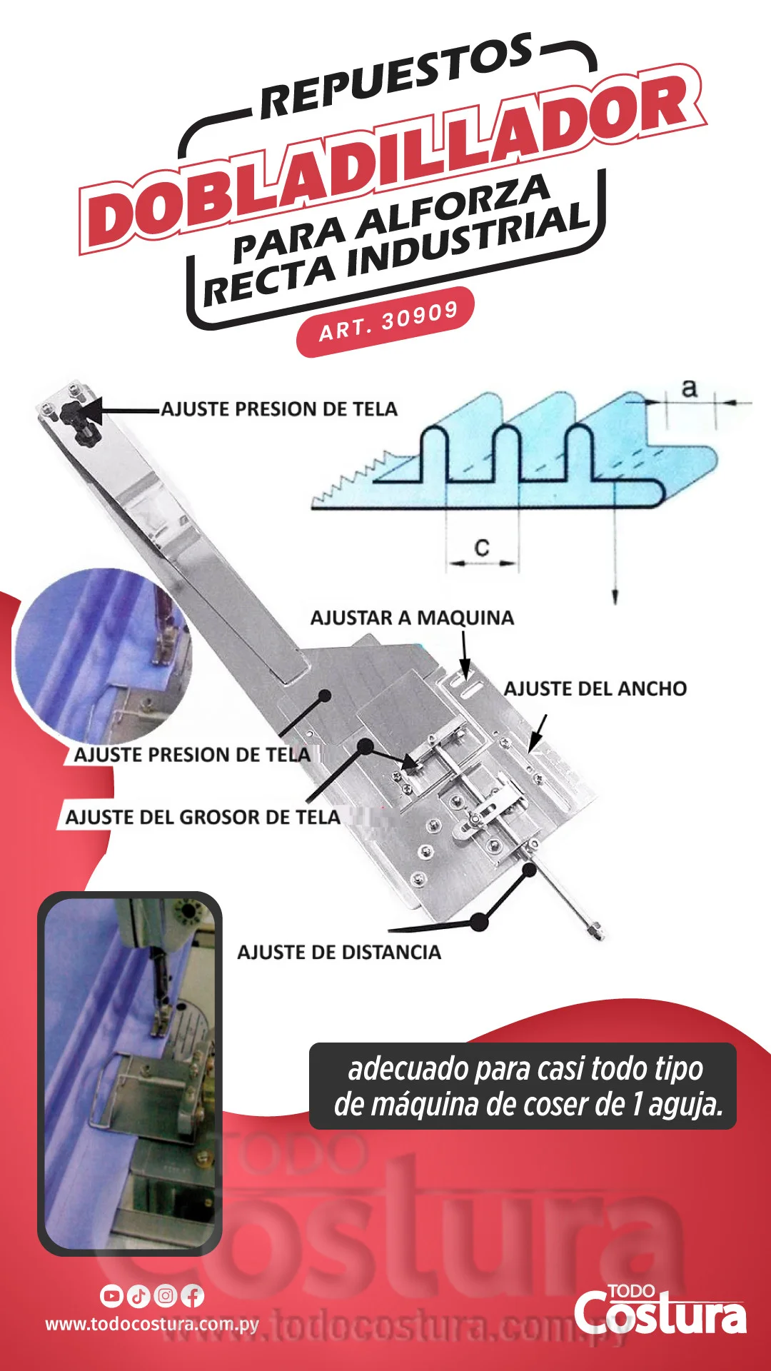 DOBLADILLADOR PARA ALFORZA RECTA INDUSTRIAL