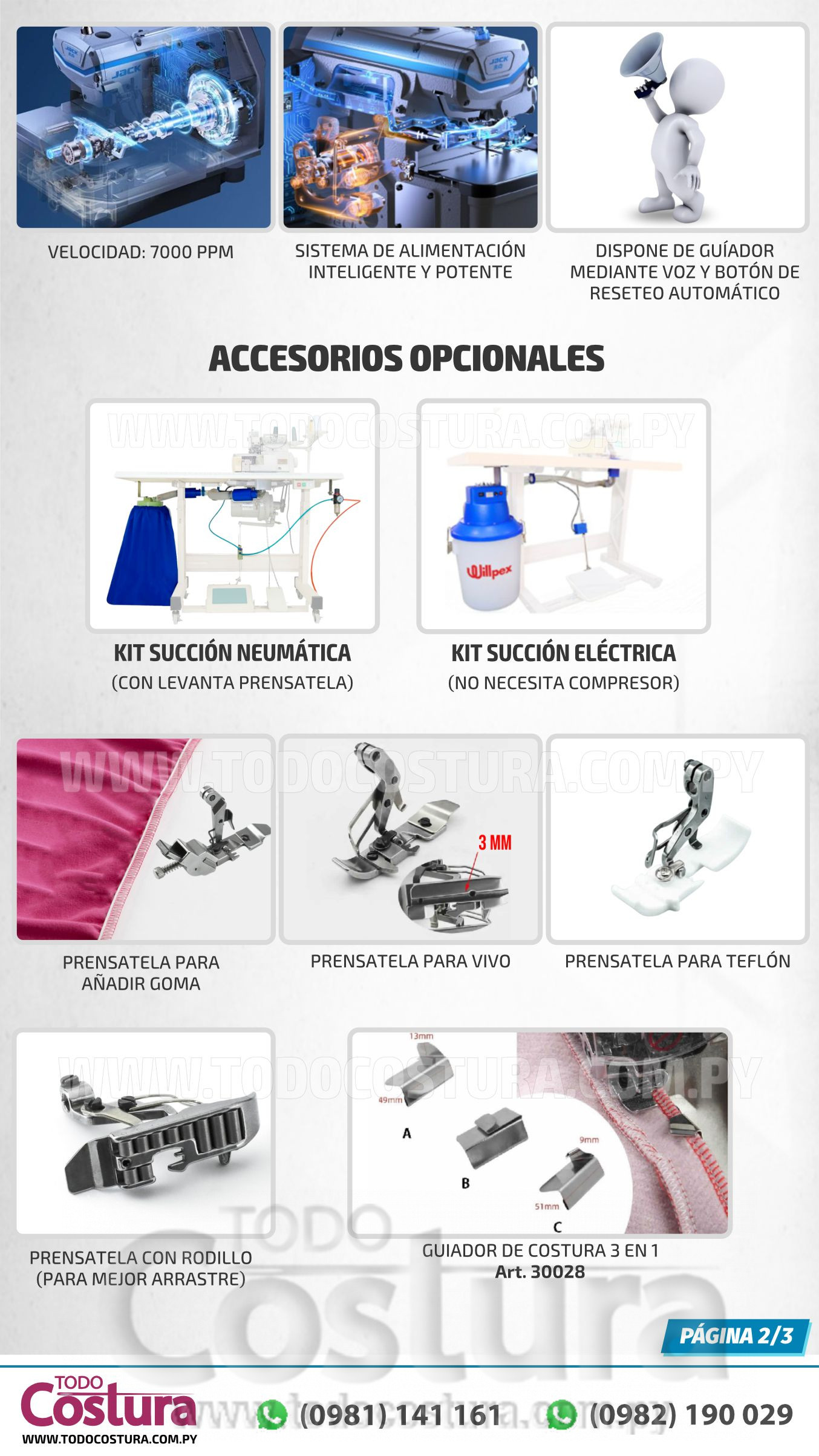 OVERLOCK (ELECTRONICA - 4 HILOS - LIVIANA) JACK C7-4-M03/333 (MOTOR INCORPORADO)
