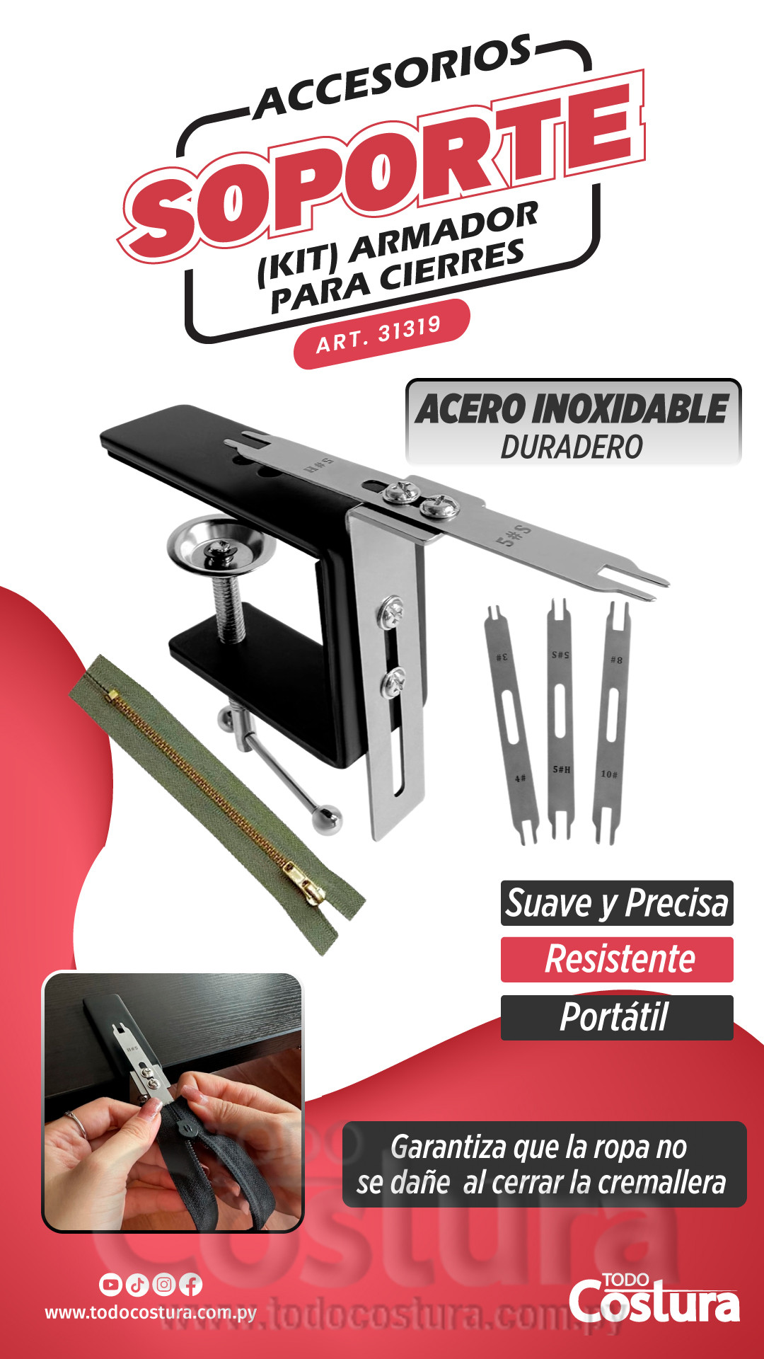 SOPORTE (KIT) ARMADOR PARA CIERRES