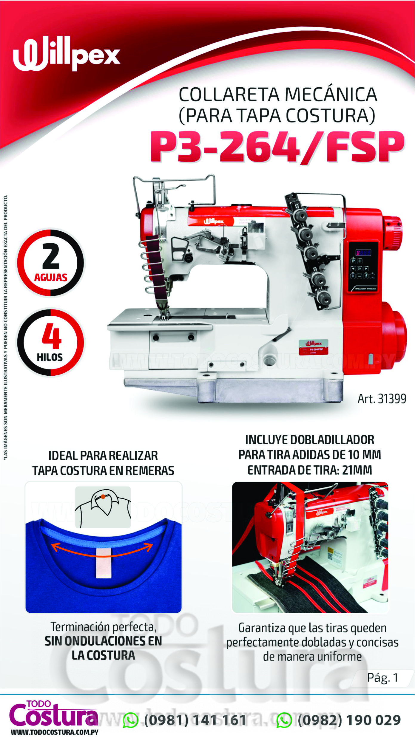 COLLARETA (MECANICA - P/ TAPA COSTURA) WILLPEX P3-264/FSP