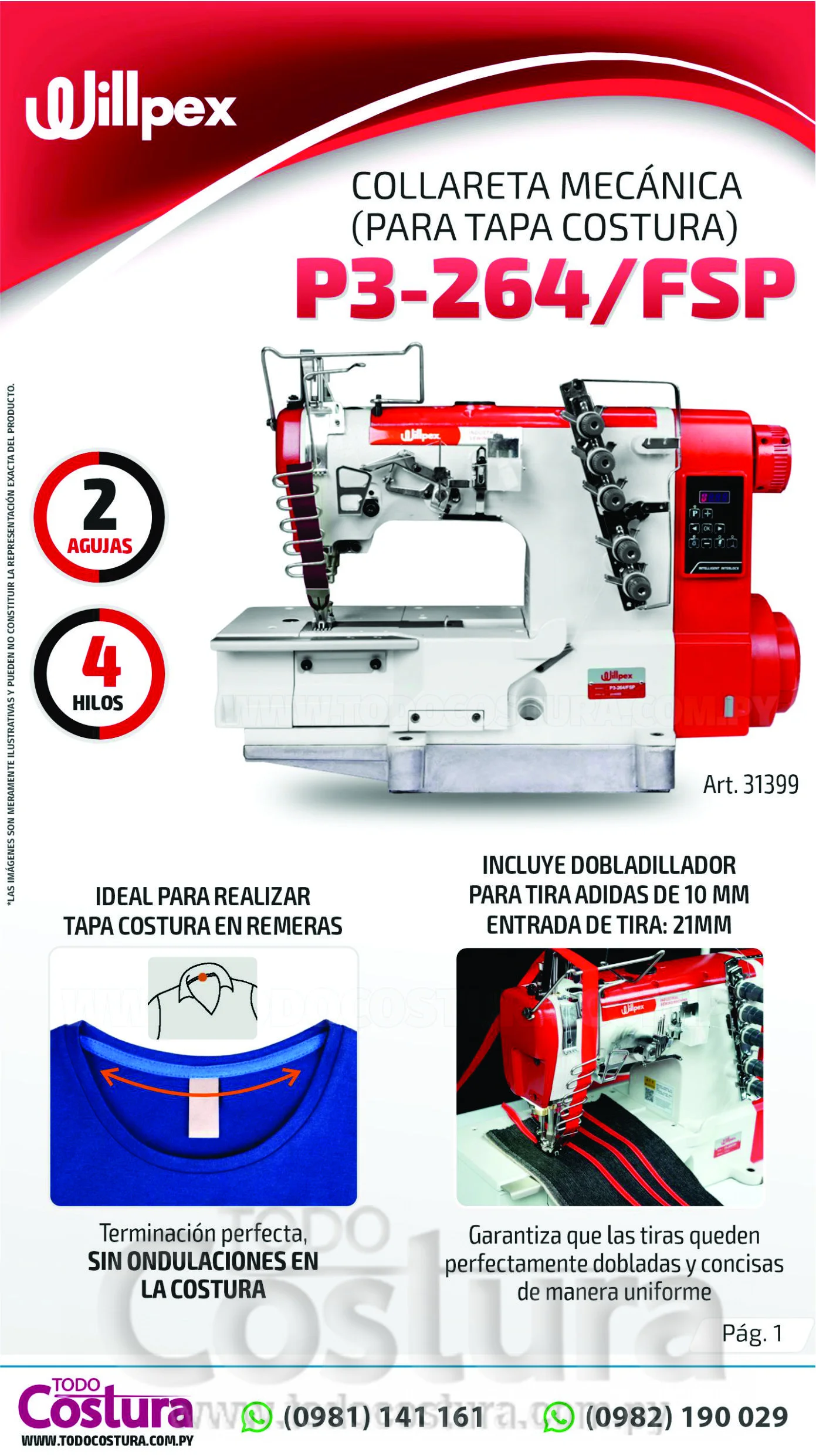 COLLARETA (MECANICA - P/ TAPA COSTURA) WILLPEX P3-264/FSP
