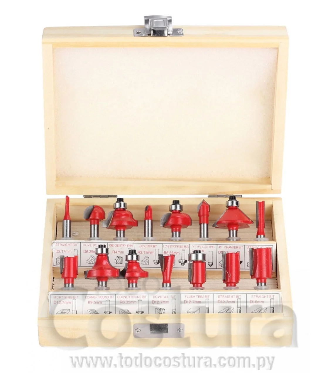 FRESAS (15 UNIDADES - PARA CARPINTERIA) PARA GRABADORA CNC WILLPEX TTC-450 PRO