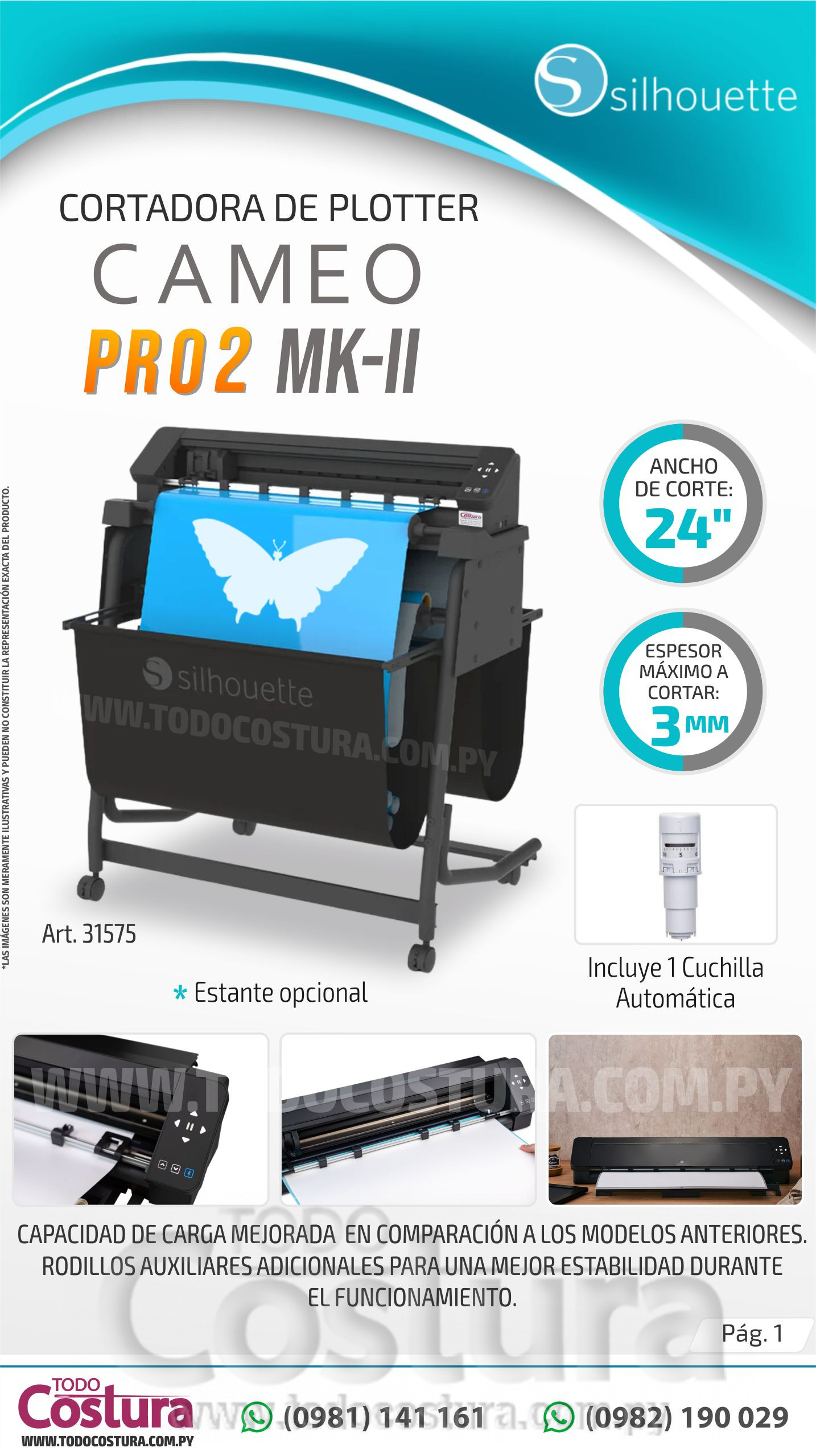 CORTADORA DE PLOTTER (24 PULGADAS) SILHOUETTE CAMEO PRO 2 MK-II