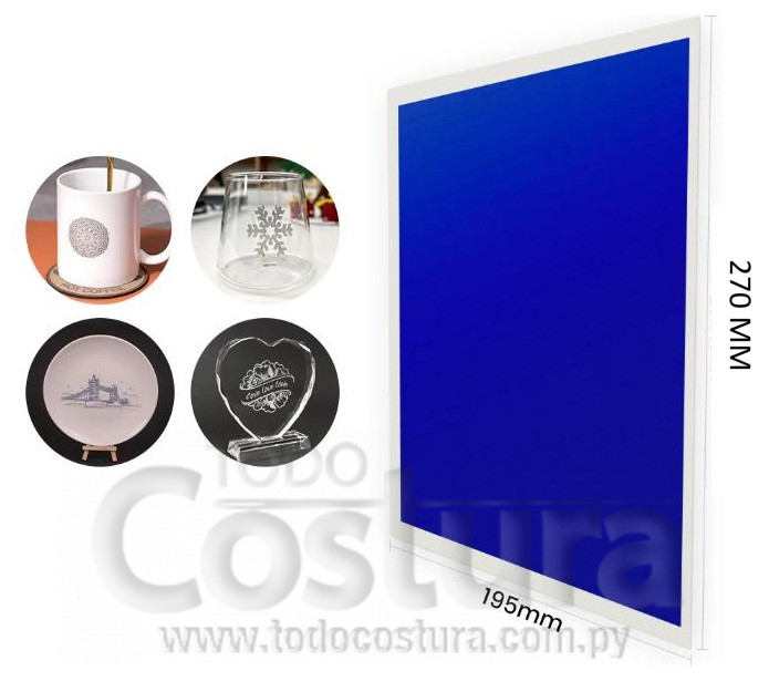 PAPEL FILM (270X197MM - 10 UNID. ) PARA GRABAR EN VIDRIO CON GRABADORA LASER CO2 / DIODO