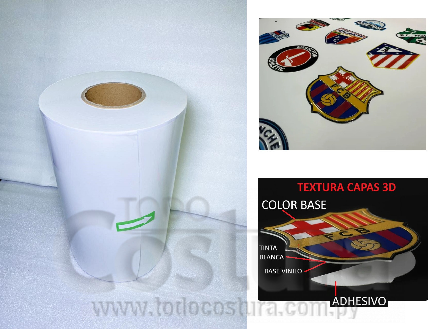 PAPEL FILM A PARA STICKER (30CM X 50 METROS) PARA IMPRESION UV DTF