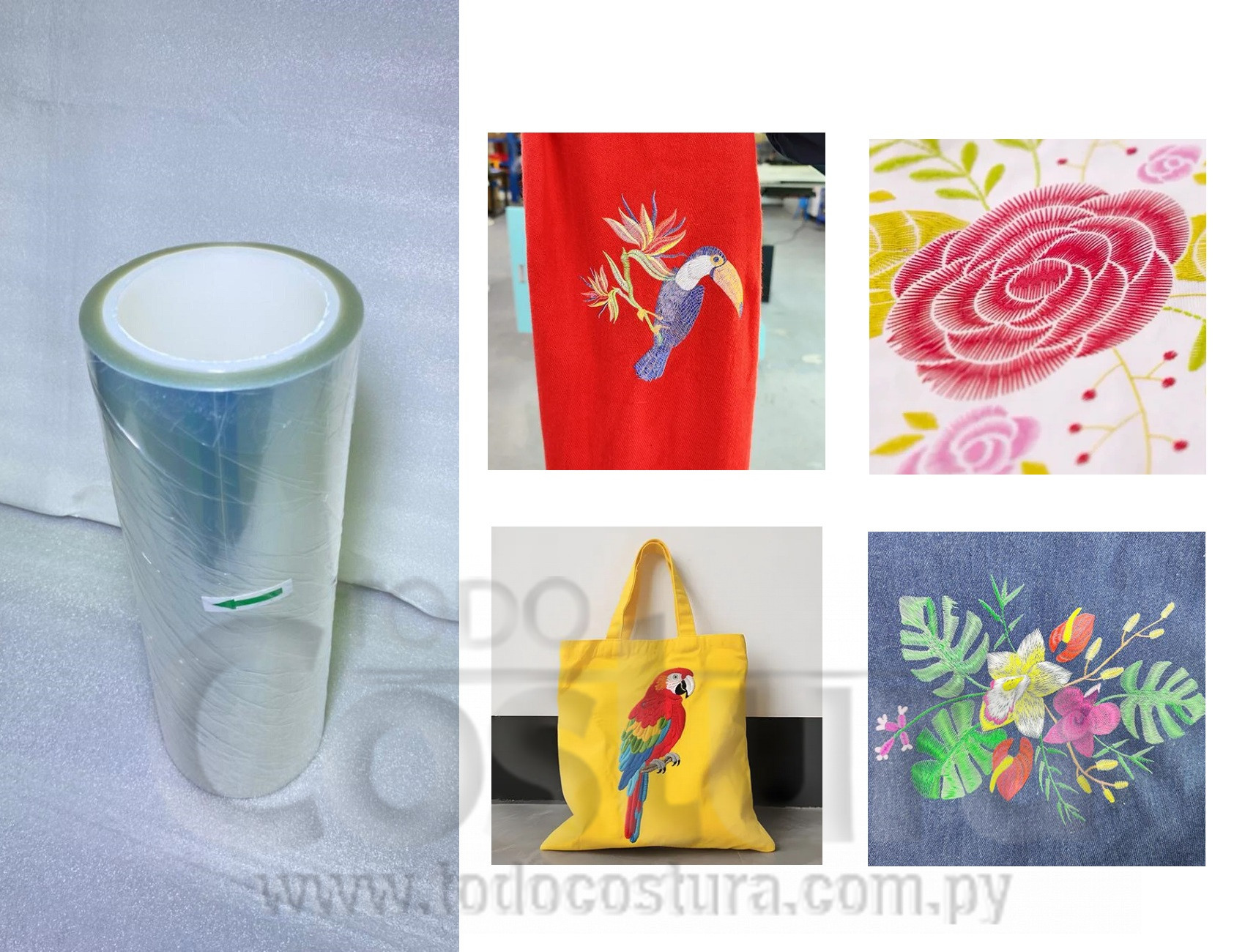 PAPEL FILM B PARA BORDADO (30CM X 50 METROS) PARA IMPRESION UV DTF